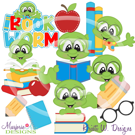 Bookworms SVG Cutting Files/Paper Piecing +Clipart - Click Image to Close